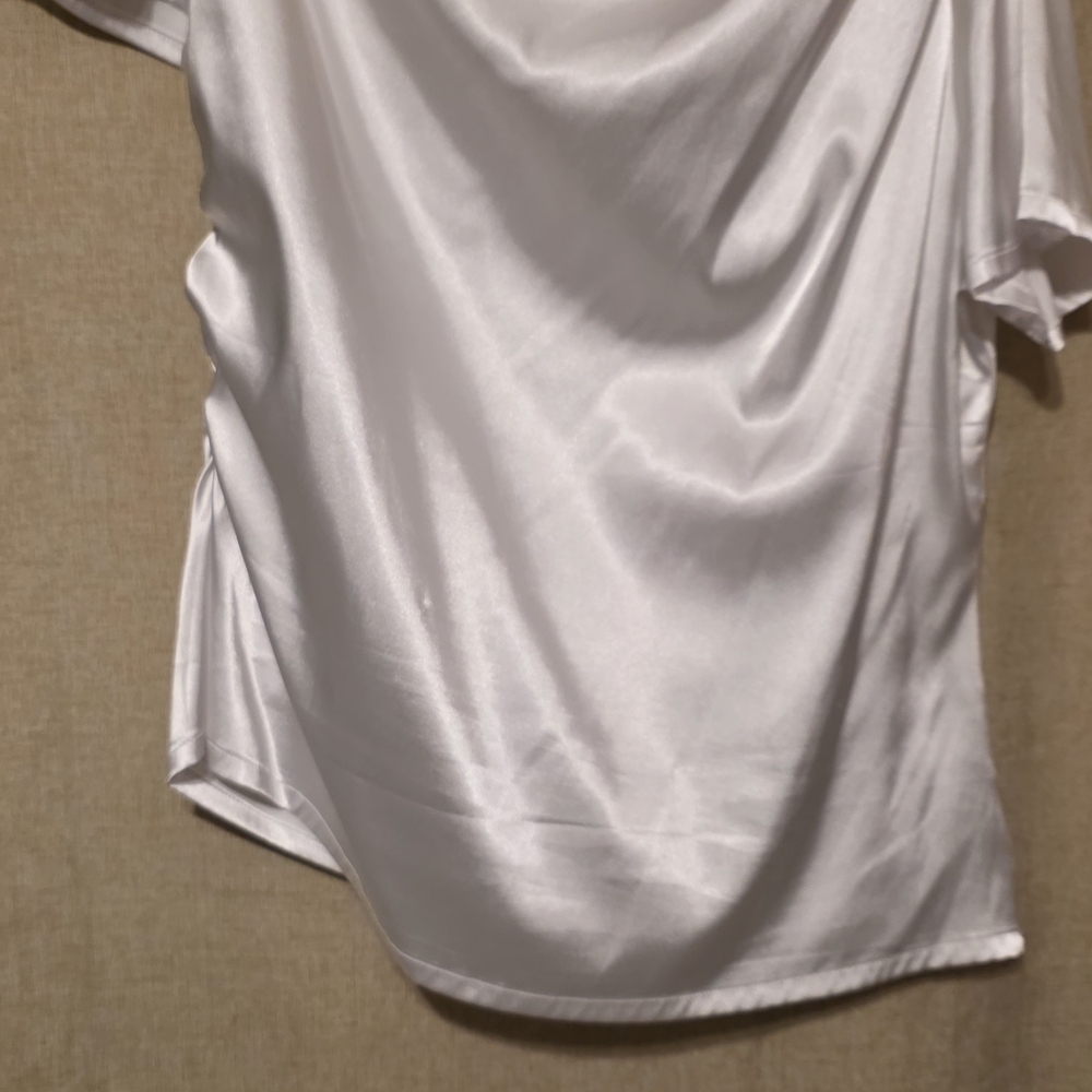 Elegant White Satin Blouse